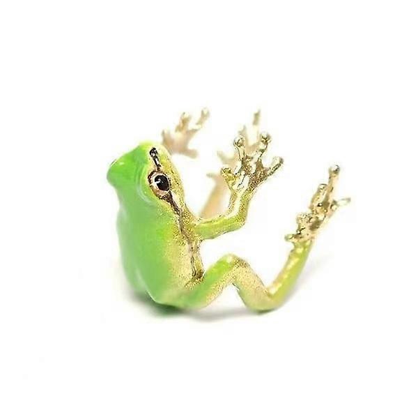 Quirky Green Frog Ring - Cute Adjustable Open Design