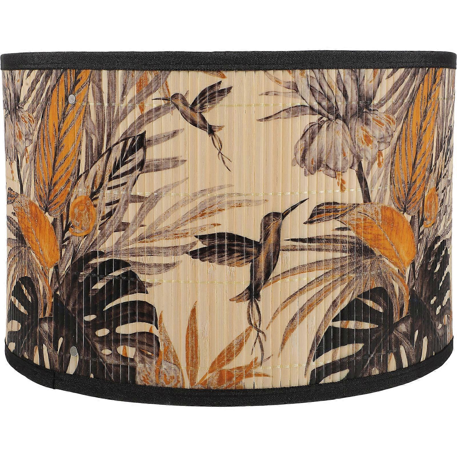 Printed Bamboo Lamp Shade Hanging Lamp Shade Cover Home Decorative Lampshade Ceiling Lamp Cover