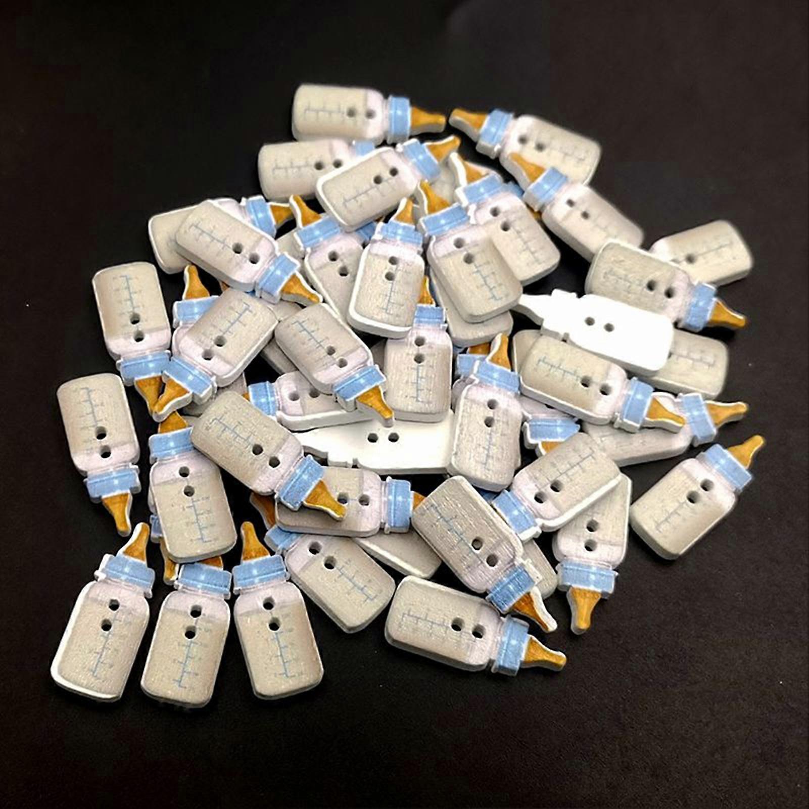 50Pcs Buttons Small Smooth Bottle Shape Decorative Sewing Buttons for Home mengxi