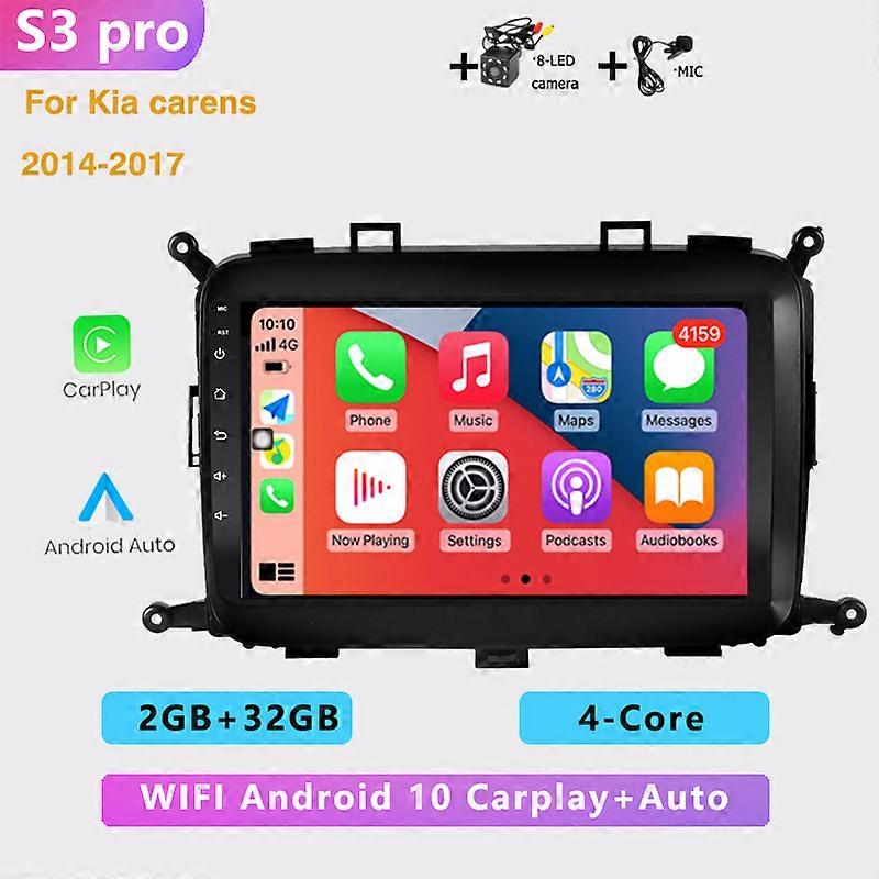 2 DIN Auto Android 10 car radio multimedia player 4G Carplay GPS navigation No DVD For Kia carens 2014 2015 2016 2017