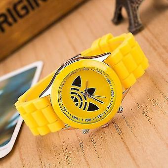 Women Sports Watch, Casual Ladies Silicone Dress Watches Wristwatchesyellow