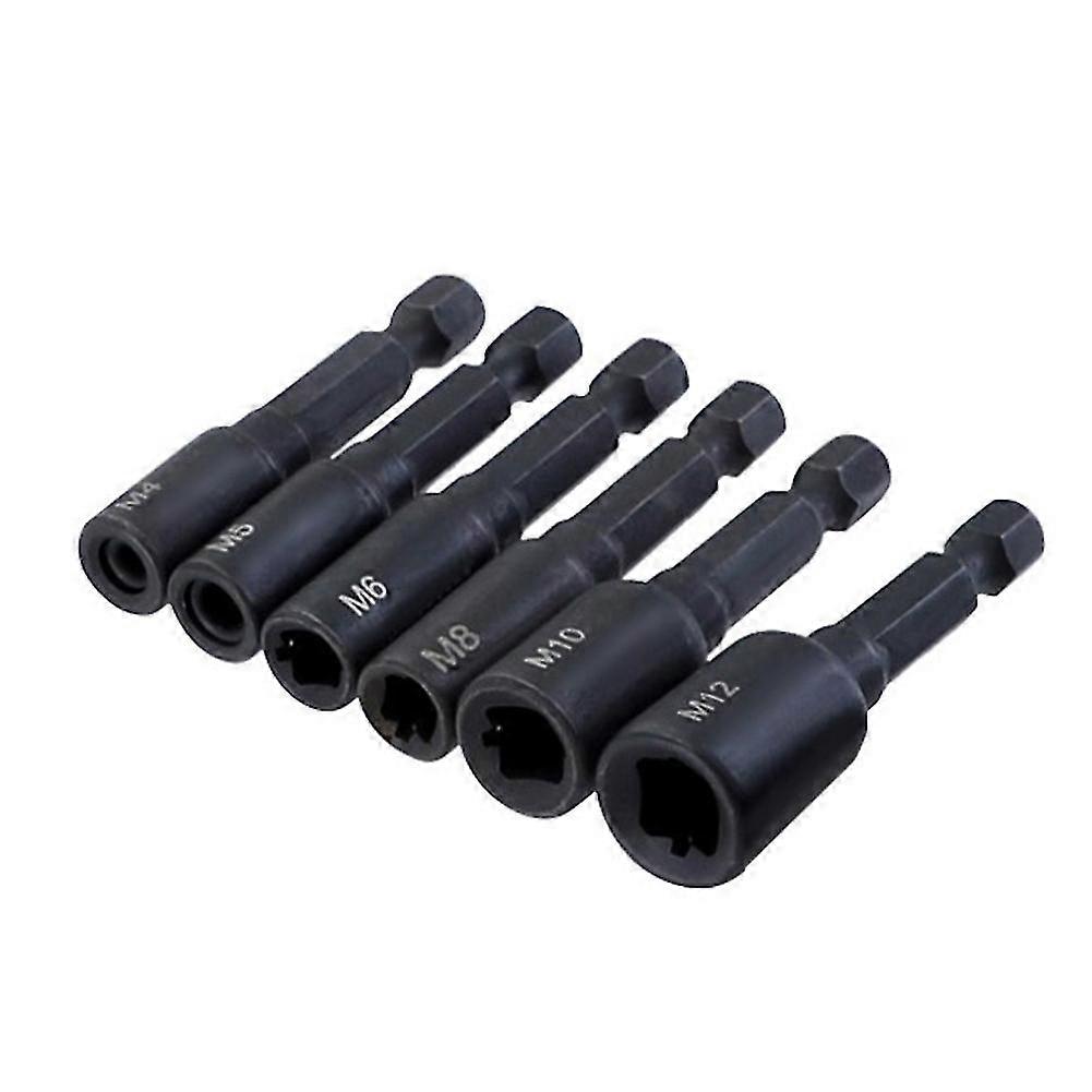 1/4 Hex Shank Thread Tap Socket Adapter -M12 HSS Straight Fluted Screw Tap for Machine Tapping Threading Tool 6Pcs