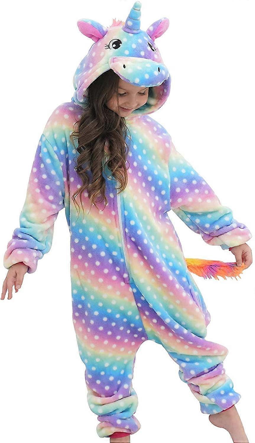 Himmelblau weiß Punkte3-4T Kinder Pyjamas Onesie Passende Puppe & Mädchen