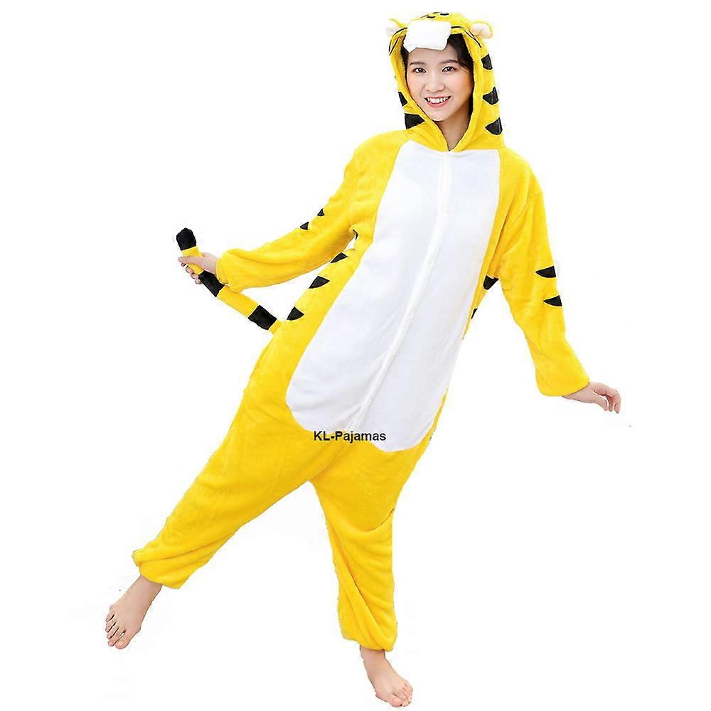 ילדים טייגר קריקטורה בעלי חיים סרבל סרבל פיג'מות סט חלק אחד פיג'מה ליל כל הקדושים תחפושת קוספליי חורף פלנל חם נשים בגדי שינה