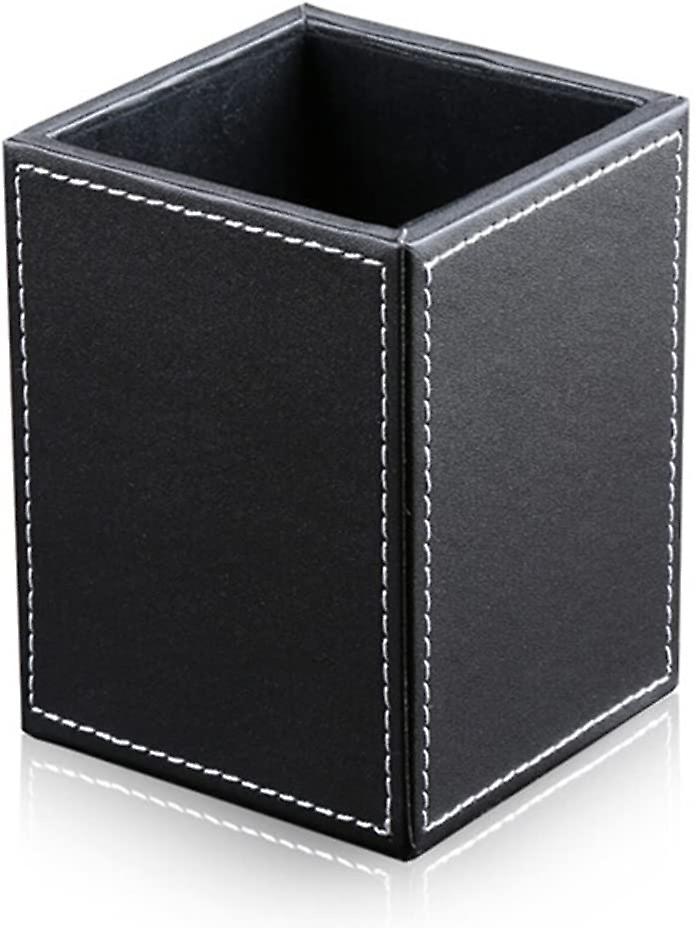 Pu Leather Square Długopisy Uchwyt na ołówki Organizer biurko Akcesoria biurowe Pojemnik na pojemnik