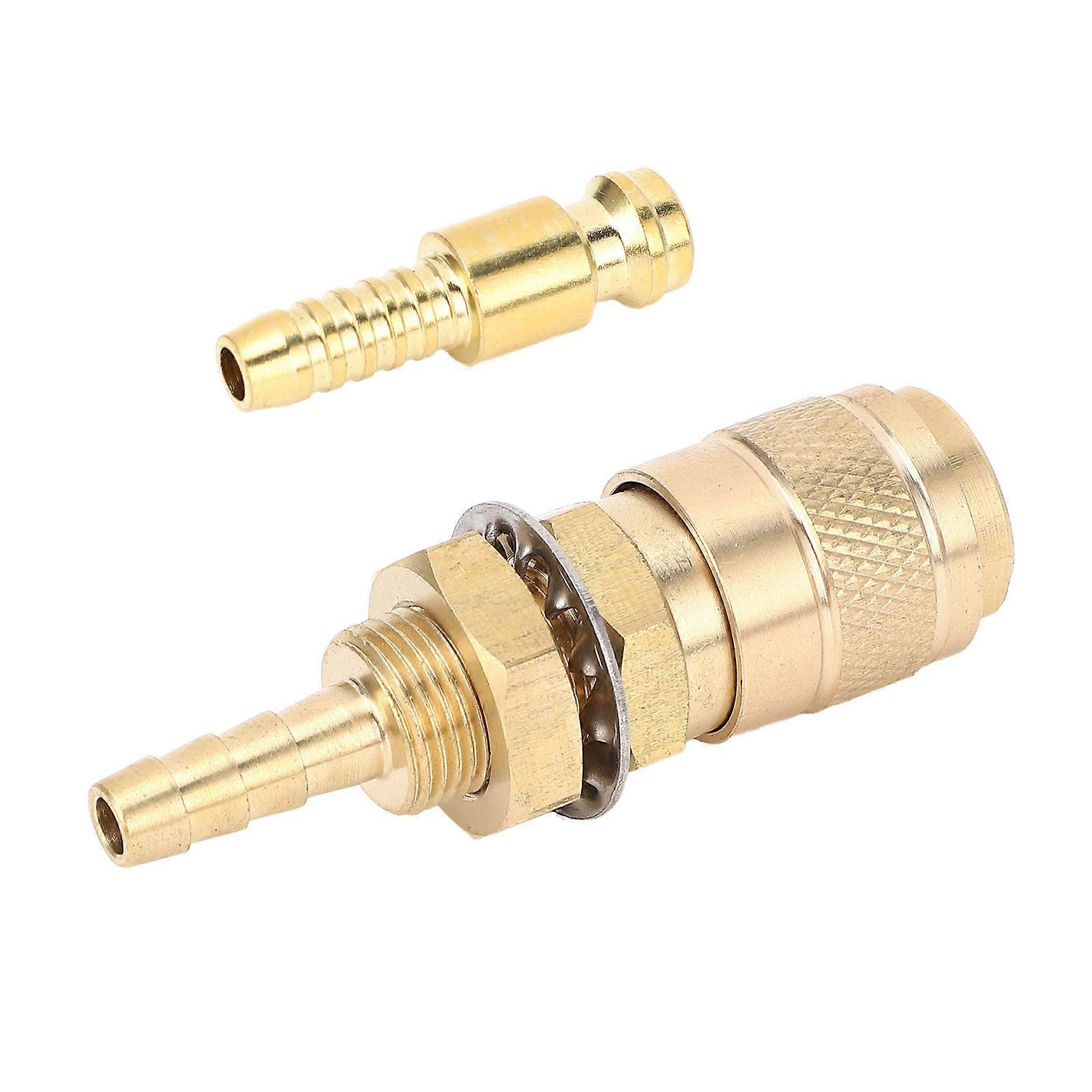 Water Cooled Gas Adapter Brass Welding Torch Gas Water Quick Connector for PTA DB MIG TIG 6mm/0.24in 