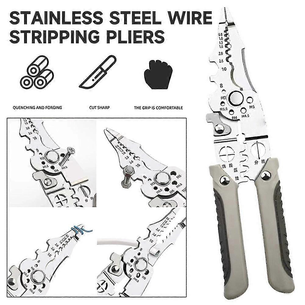 Professional Wire Stripping Tool Multifunctional Wire Stripper Crimper Cable Cutter Pliers