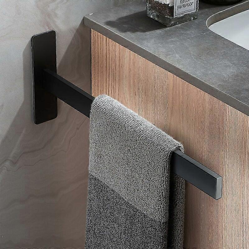 Sche-serviettes sans perage Sche-serviettes noir  un bras en acier inoxydable Fixation murale pour salle de bains Sche-serviettes invit auto-adhsif br