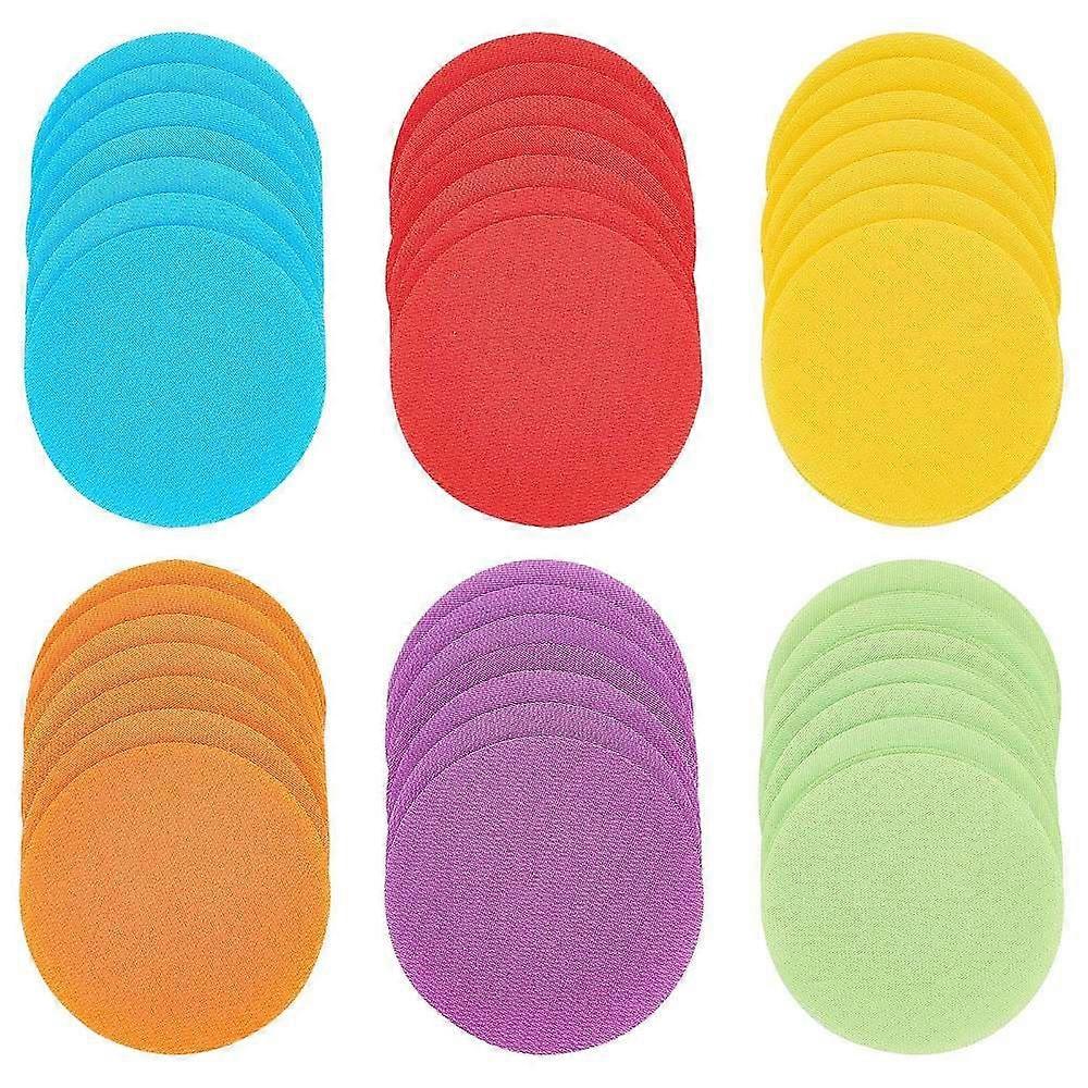 Spot Markers Carpet Markers Sitting Spots Nylon Hook and Loop Mixed Color 100x2mm 6 colors 15pcs/color 90pcs/set