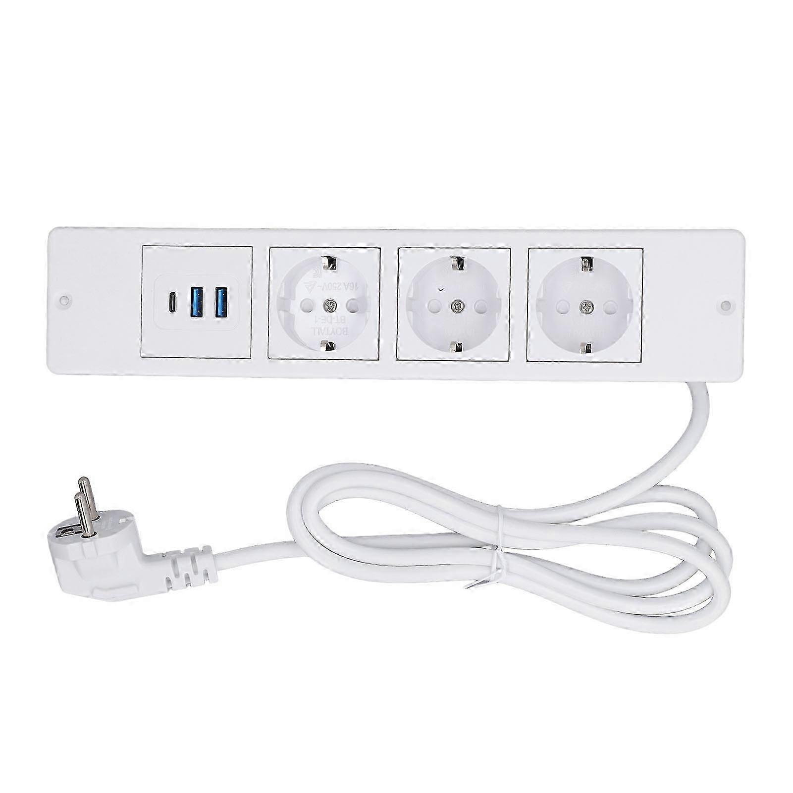Recessed Power Strip 3xOutlets 2xUSB A 1xUSB C PD20W Ports Table Socket with 1.5M Cord  Standard 230265V Walkbee  SZRH A-F