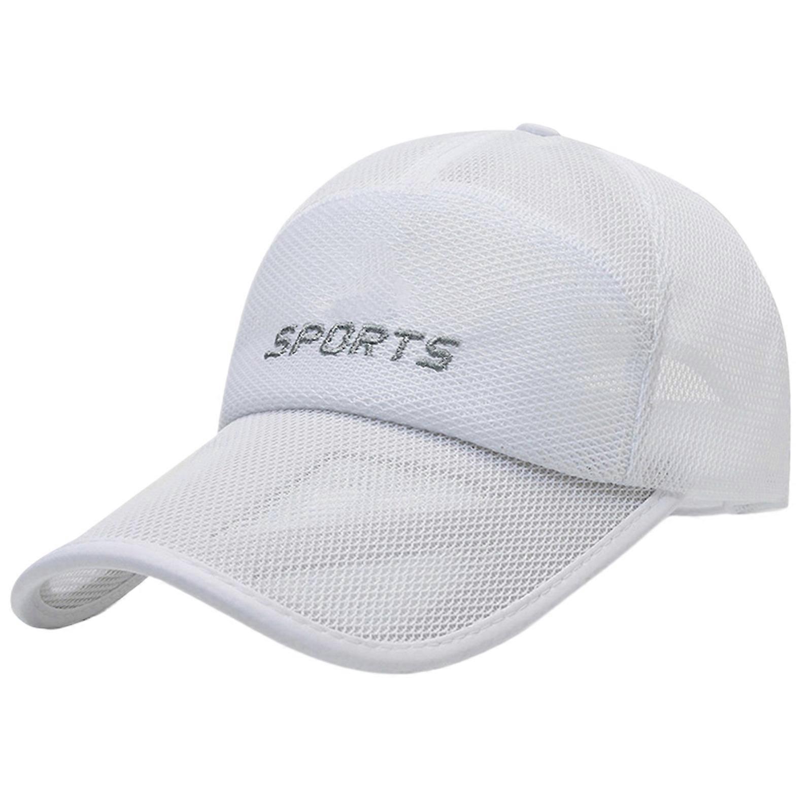 Quick Drying Baseball Hat for Male Women Breathable Mesh Sun Hat Sun Protective Hat Adult Adjust Sport Activity Hat  White