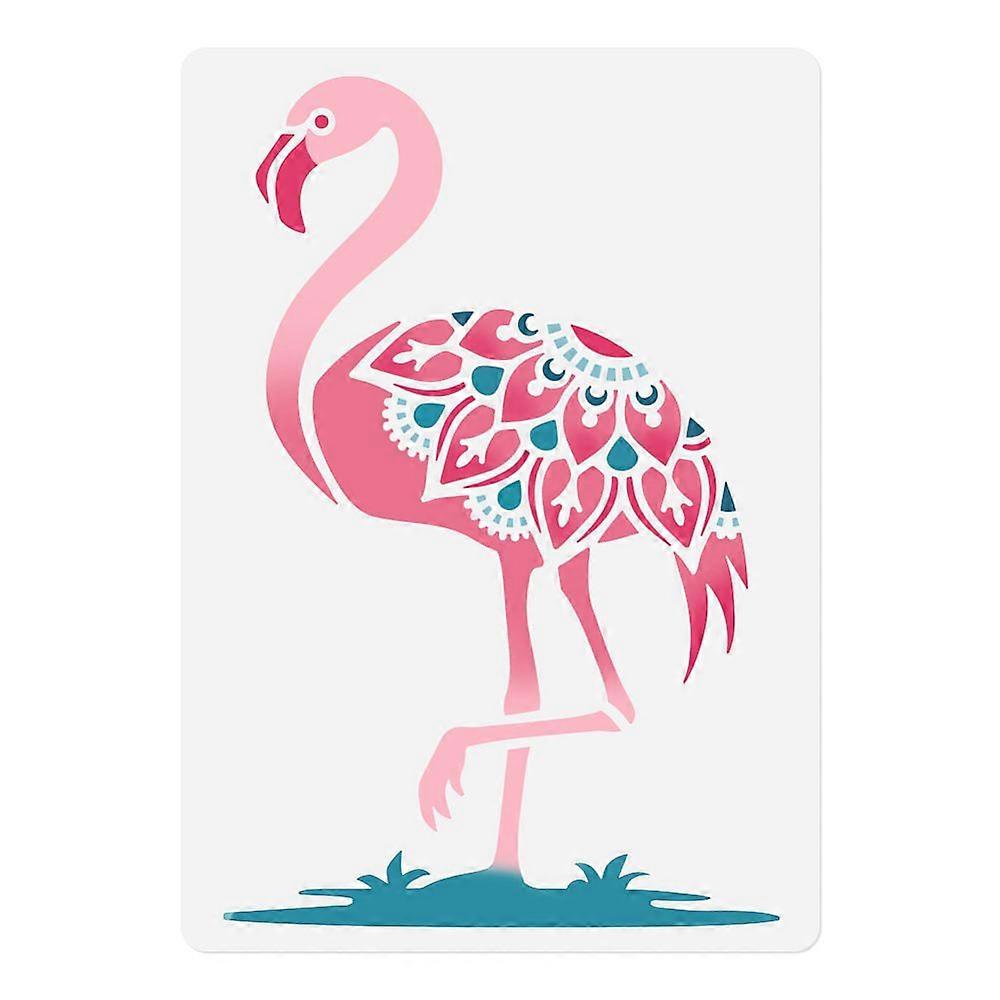 1pc PET Hollow Out Drawing Painting Stencils for DIY Scrapbook Photo Album Flamingo Shape 297x210mm