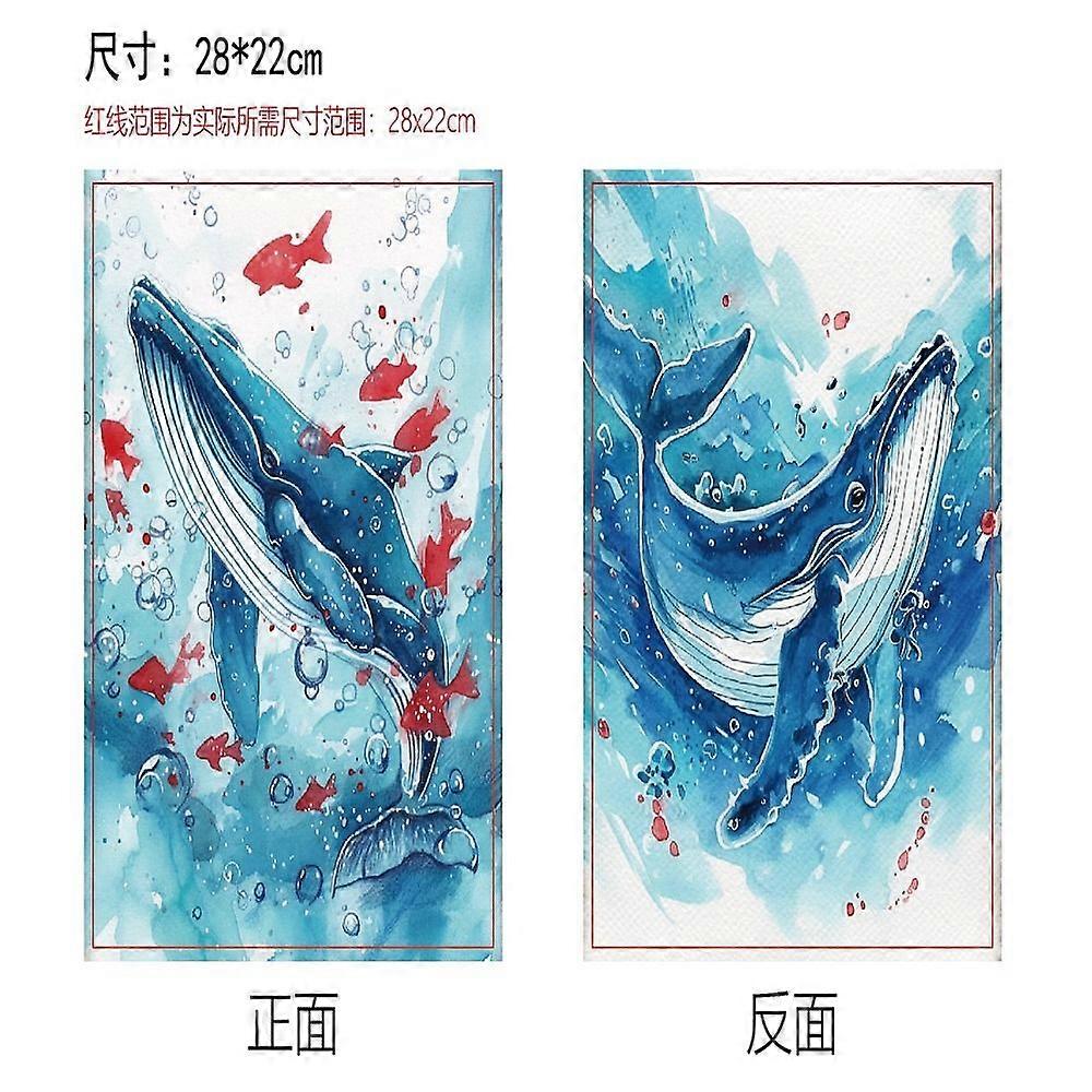 Cloth Book Cover Notebook Wraps Rectangle Whale 280x220mm