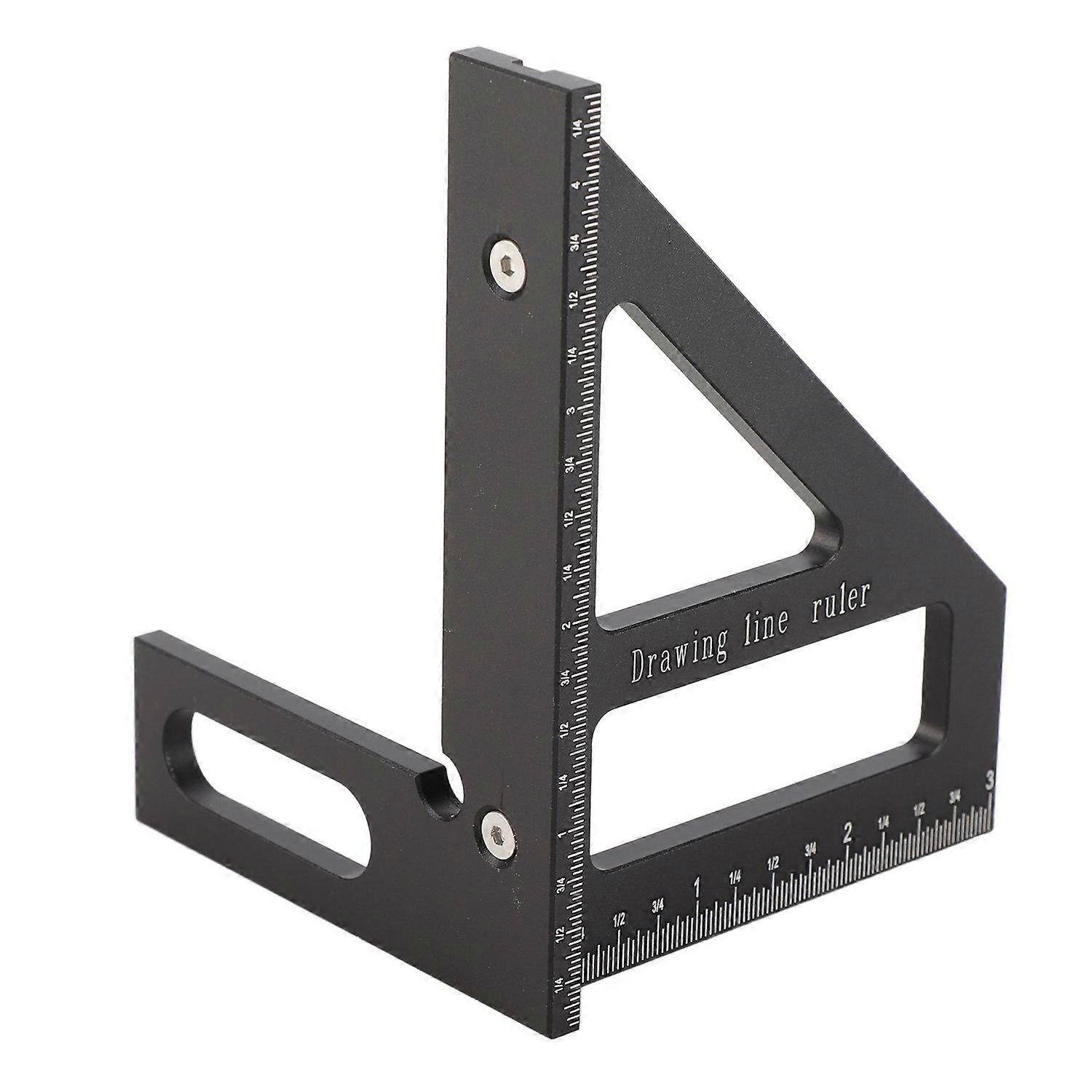 Woodworking Square Protractor 45 90 Degree Miter Triangular Ruler Scriber Layout Measuring Tool for