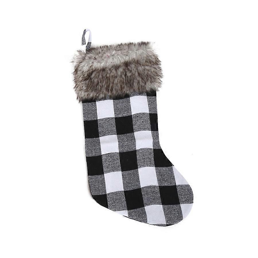 Haig Xmas Stocking: Elegant Plaid Design with Raw Edge