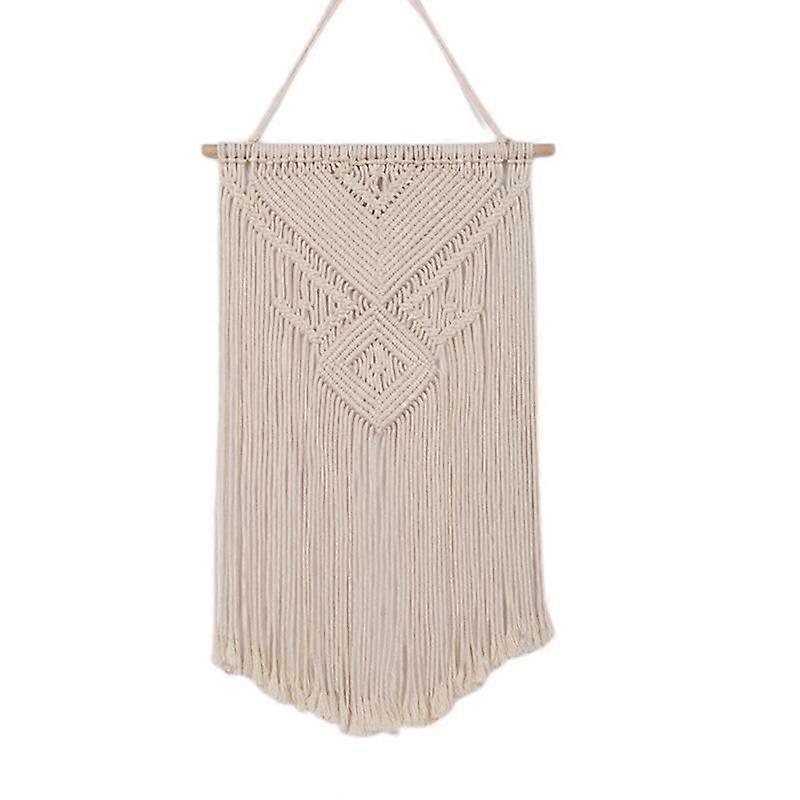 Bohemian diy man-made woven cotton rope tapestry tassel home wall hanging decoration medium wooden stick hole 1*1
