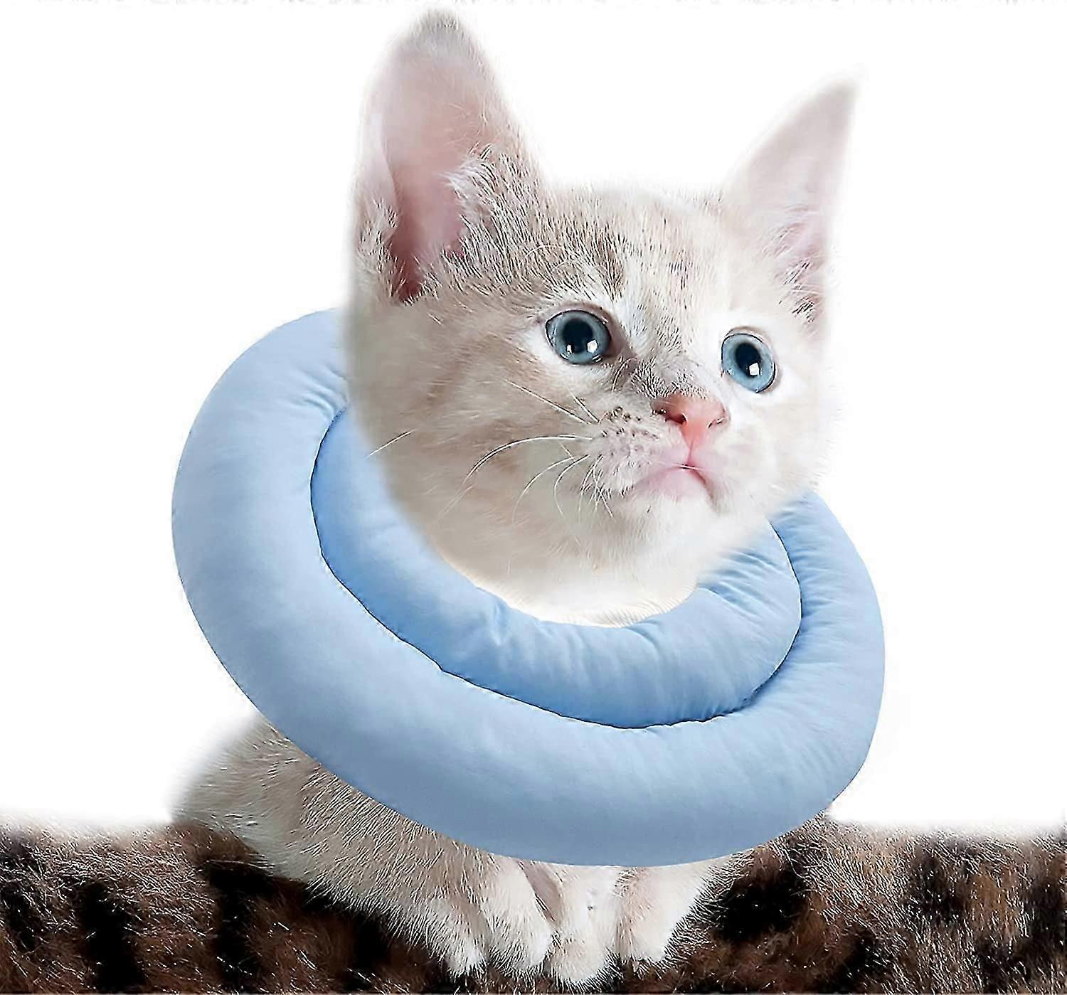 Adjustable Cat Cone Collar Padded with Soft Polyester for After Surgery to Anti Lick