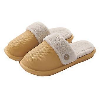 Femmes pantoufle corail polaire imperméable hiver chaud moelleux doux chaussures pantoufles pour intérieur extérieurJaune 36-37 taille