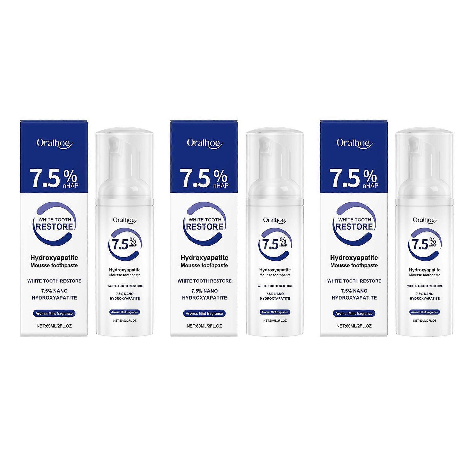 7.5% Hydroxyapatite Mousse Toothpaste Sensitive Teeth Friendly Whitening Toothpaste for Men Women