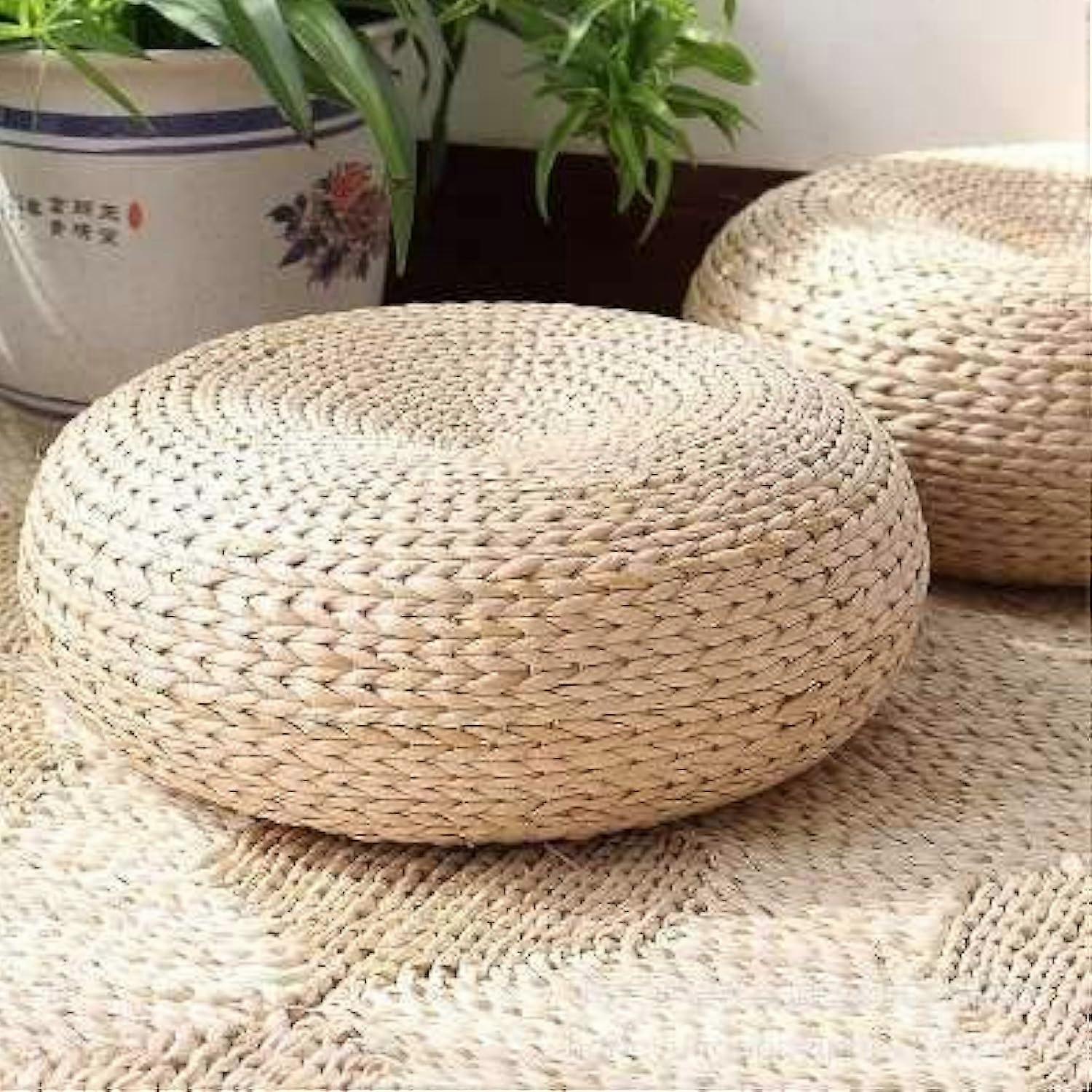 Hand-woven floor cushions