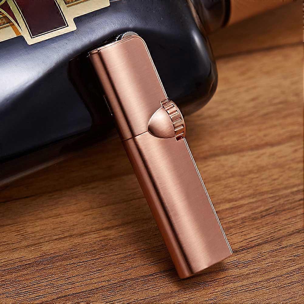 Jet Flame Butane Cigar Lighter; Portable Refillable Metal Lighter with Safety Lock