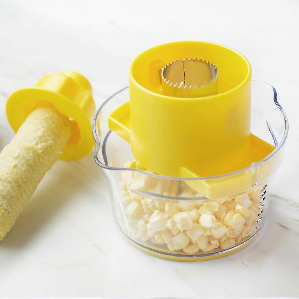 Corn PeelerCob Corn Stripper , Corn Stripping Tool Corn Cutter & Remover with Built-In Measuring Cup Grater