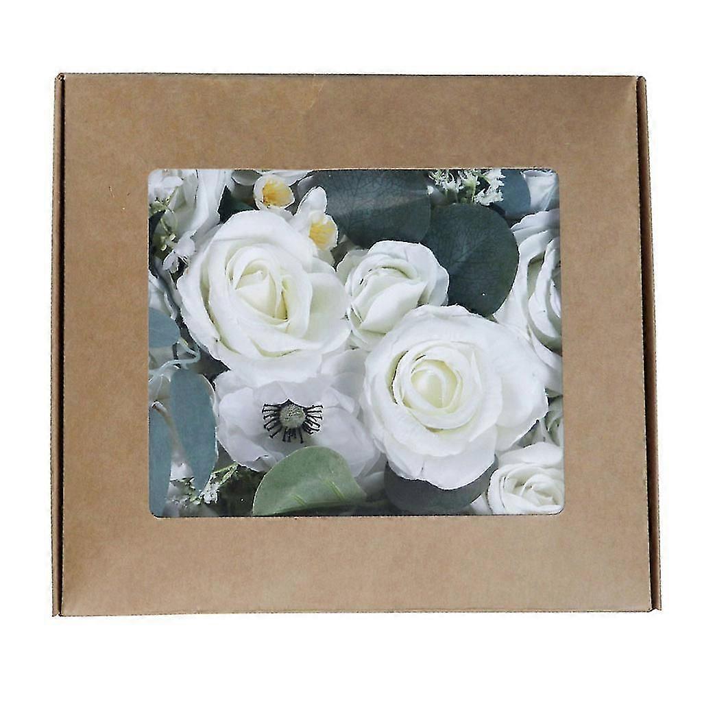 Artificial Fake Silk Flowers Simulation Floral Gift Box Wrapping Set Combo Supplies For Diy Wedding Bouquets Centerpiece