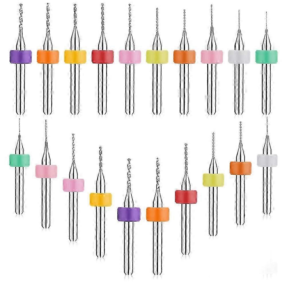 20Pcs Drill Bit Set 0.3-1.2mm Drill Bits Tungsten Steel PCB Print Circuit Board Flute CNC for Rough