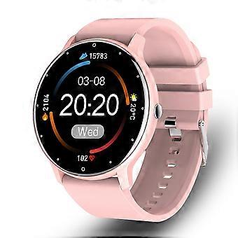 2023 Neue Uhr Frauen Männer Sport Fitness Smartwatch Wasserdichte Uhren Bluetooth Schlaffrequenzmesser für Android Ios Rosa
