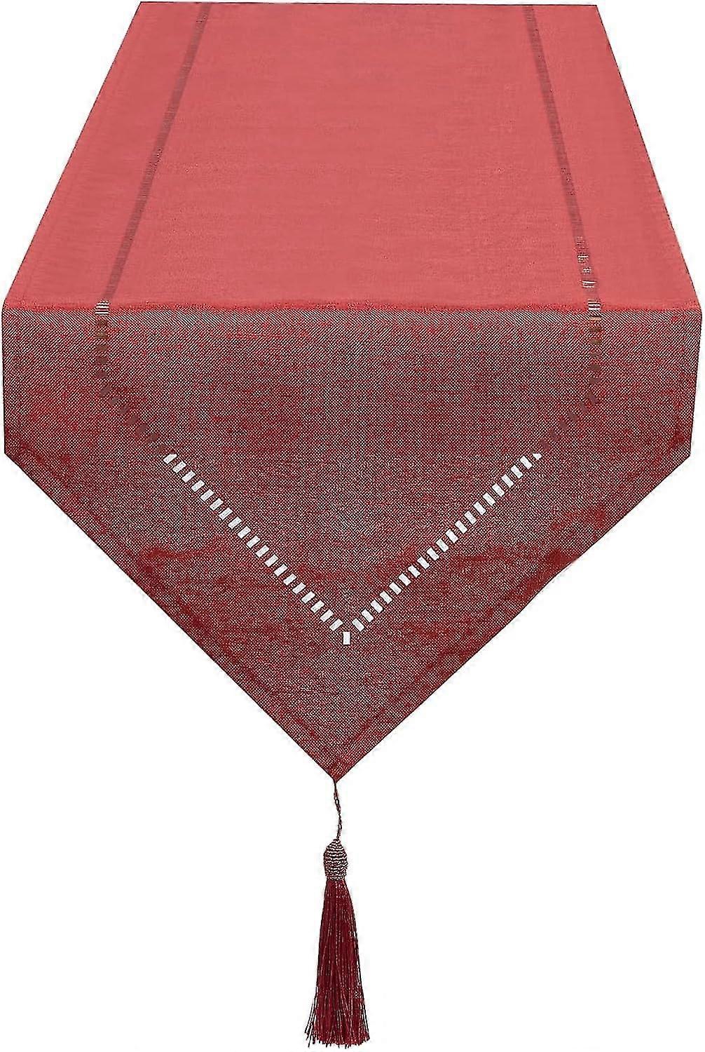 Chemin De Table Lin Rouge 32 X 180 Cm, Chemin De Table De Haute Qualit, Chemin De Table Uni, Moderne, Facile D'entretien Pour Table  Manger, Table Bas