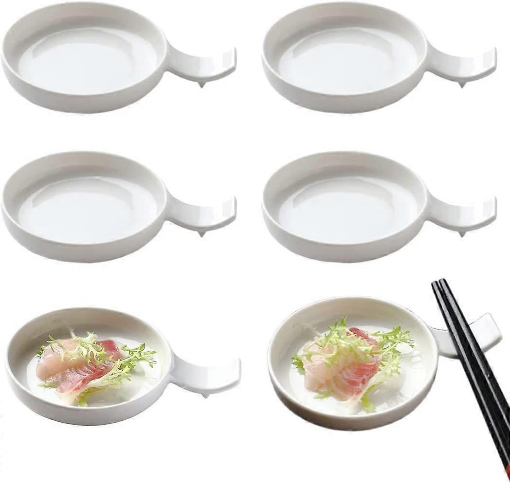 バーベキュー醤油ケチャップ寿司サラダわさび油、日本の高級磁器箸スプーンフォークレストナイフホルのための6パックセラミックソース皿ディップボウル