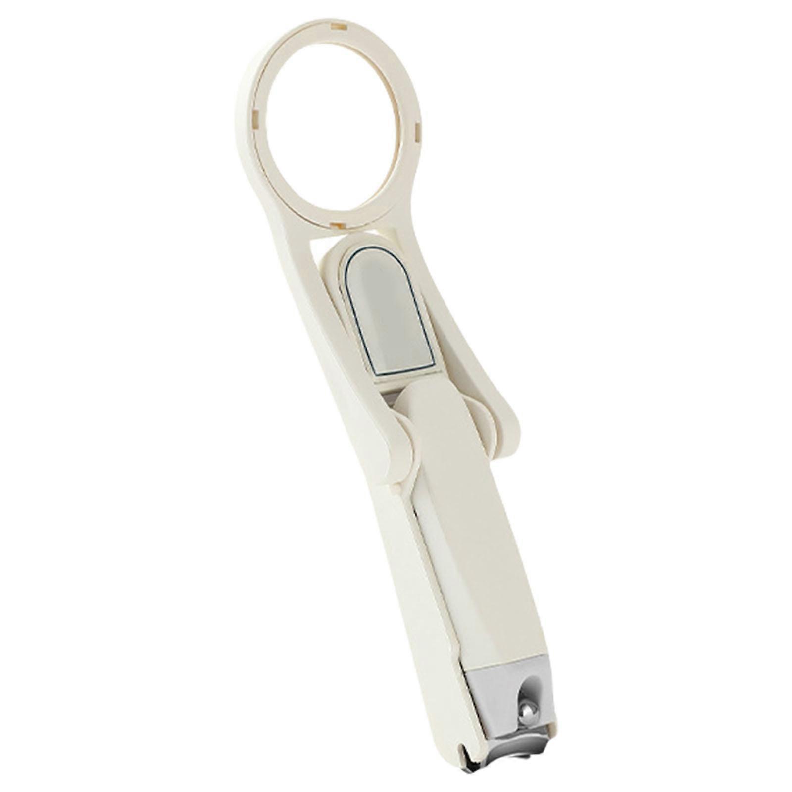 ステンレス鋼の爪切り指の爪足の爪切り爪クリッパーネイルカッタートリマー高齢者用虫眼鏡付きユニセックスホワイト