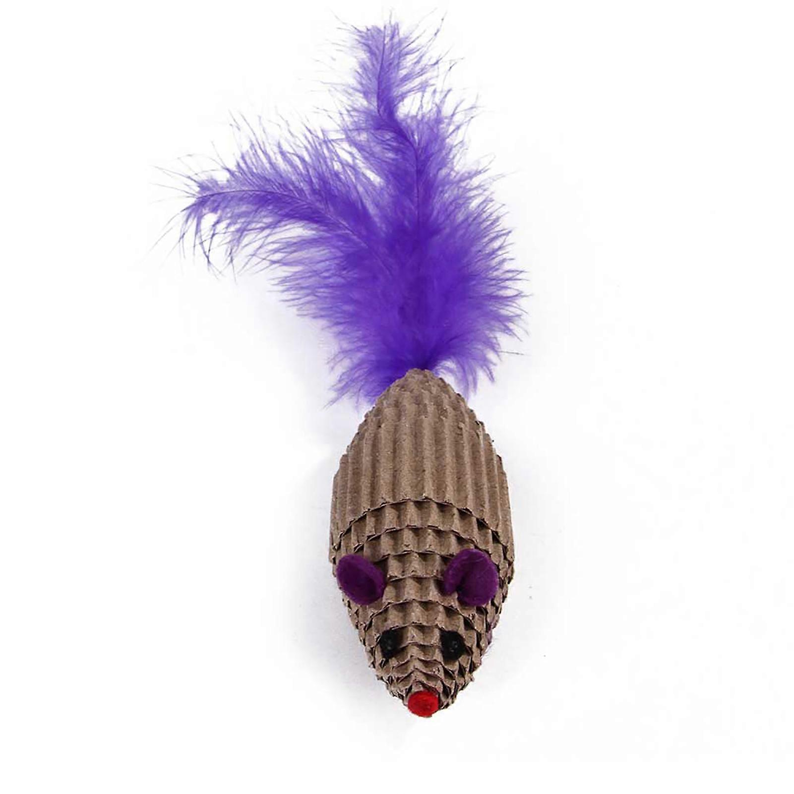 Pet Corrugated Paper Scratching Cat Toy with Feather