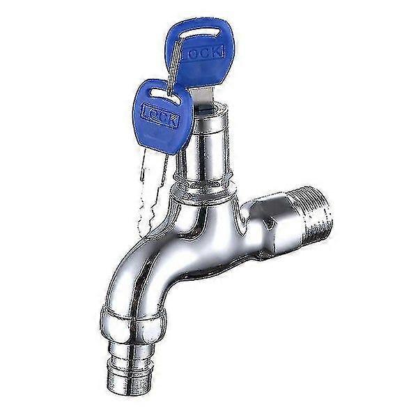 Durable Lockable Outdoor Faucet with Key, Easy Installation, Rust Resistant Alloy, Ideal for Gardens and Backyards