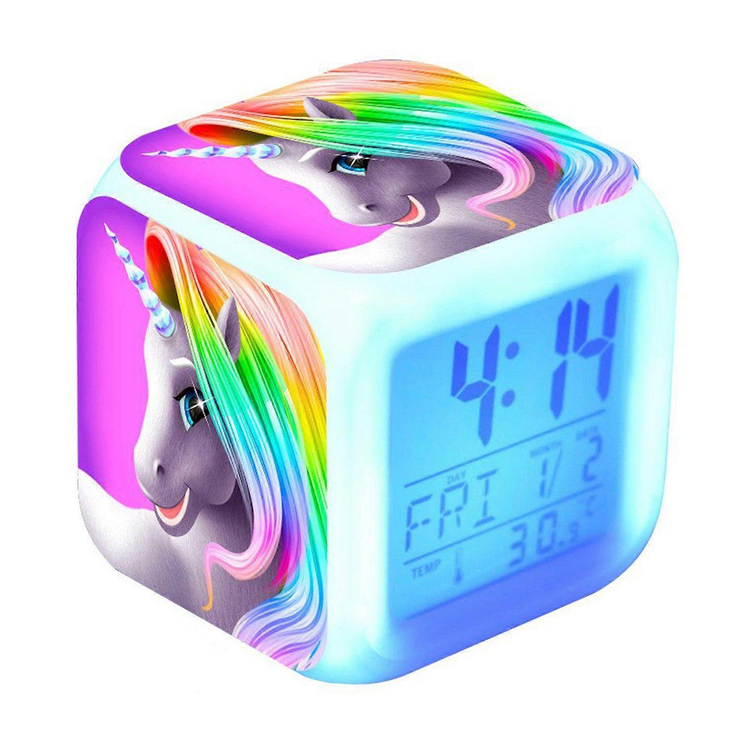 Children's alarm clock Cube alarm clock with digital display and thermometer function