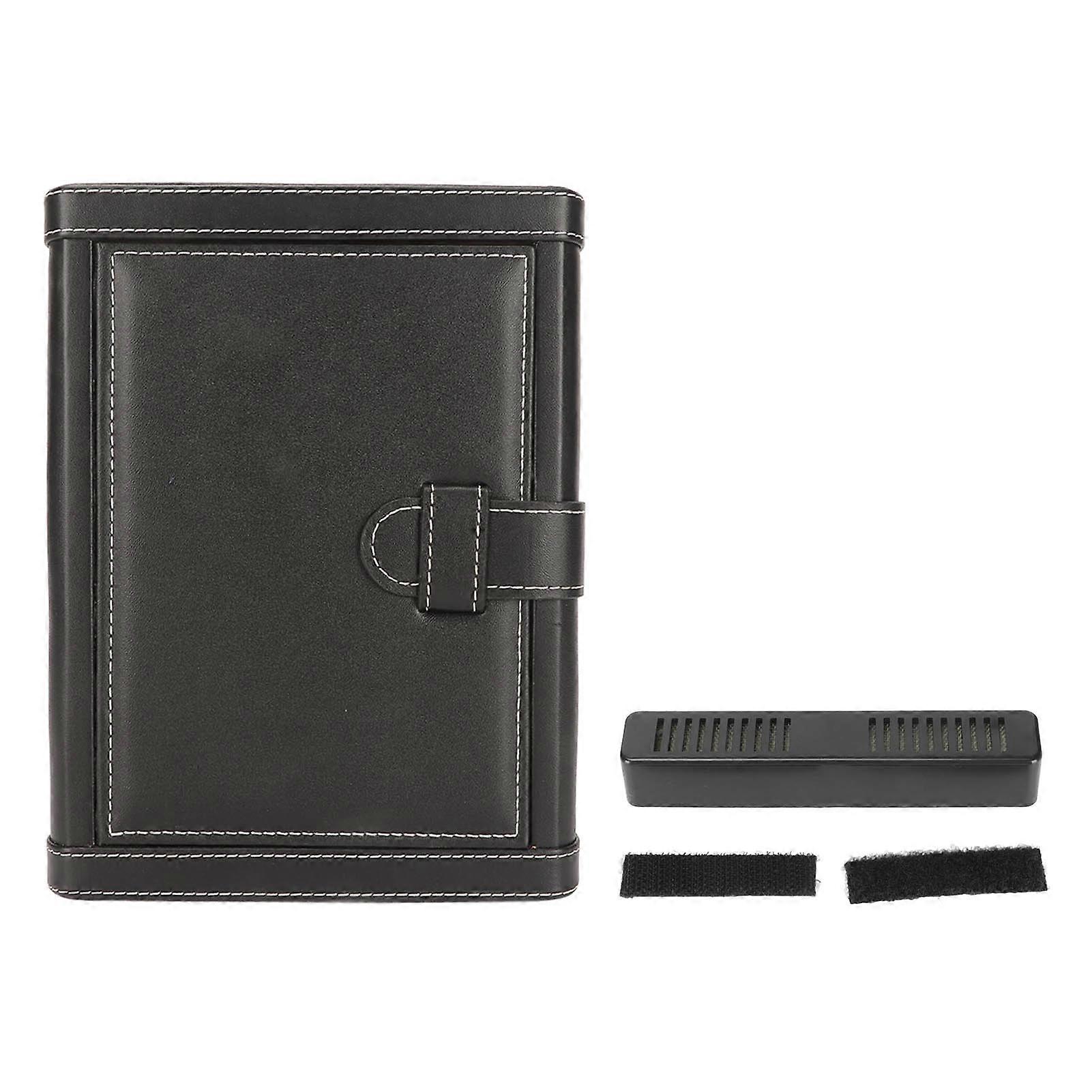 PU Leather Humidor with Removable Partition Holds 5 Cigars Book Shape Ultrathin Cigar Travel Case for Desktop