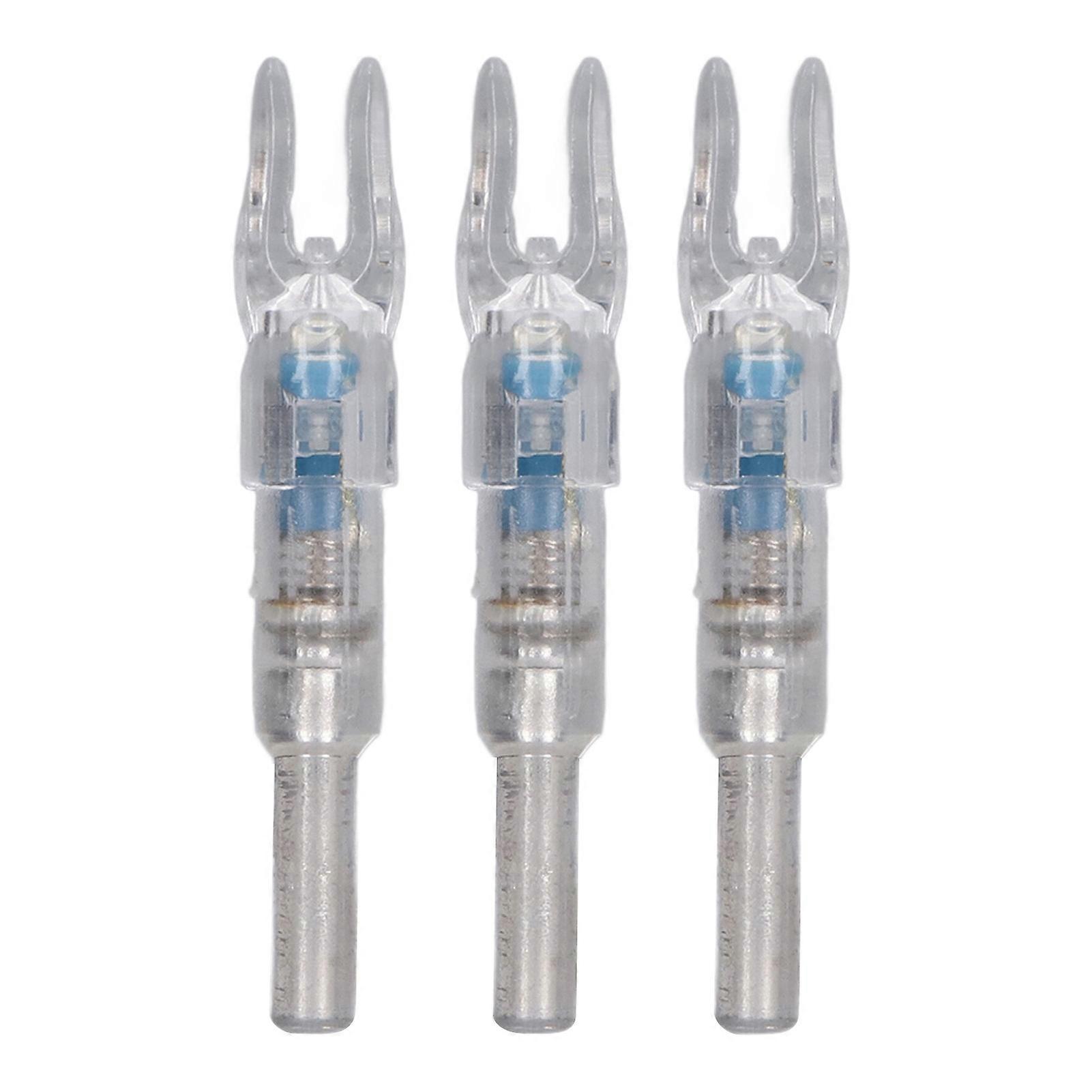 3PCS Lighted Nocks for Arrows Automatic Lighting 6.2mm Internal Diameter Archery Shaft Luminous Arrow Tail for Outdoor Blue
