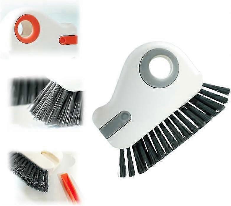 2 in 1 Groove Cleaning Brush Window Track Cleaning Tools, Multifunction Hard Bristle Crevice Cleaning Brush with Hidden Scraper, Grout Cleaner Grip Br