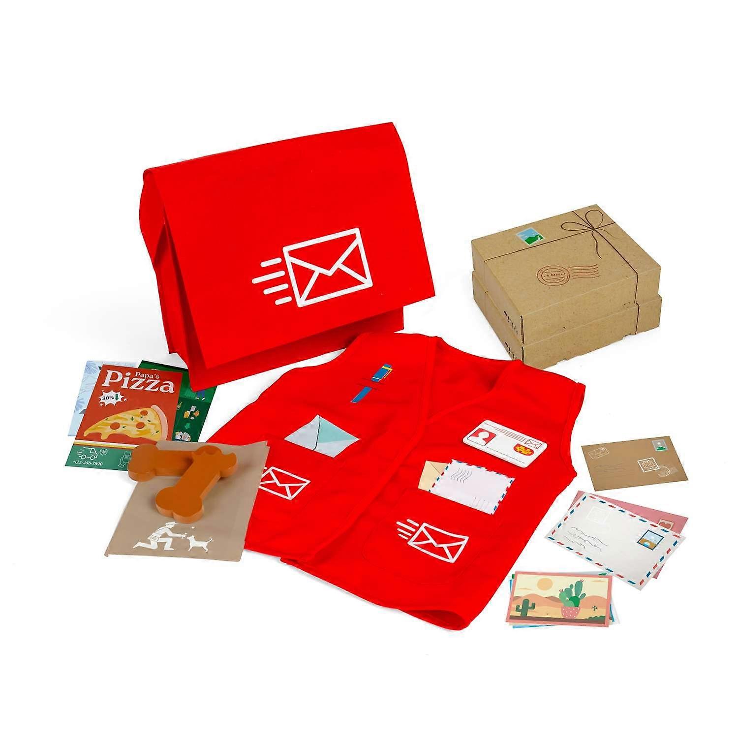 Bigjigs Toys Mail Carrier Dress Up Set - Postie Costume, Kids Dressing Up Sets
