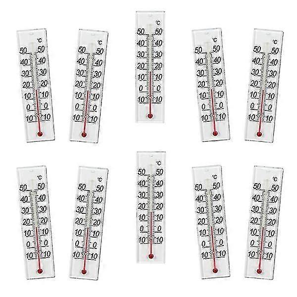 10-pack Indoor Thermometer 10 To 50 Degrees Celcius, Column