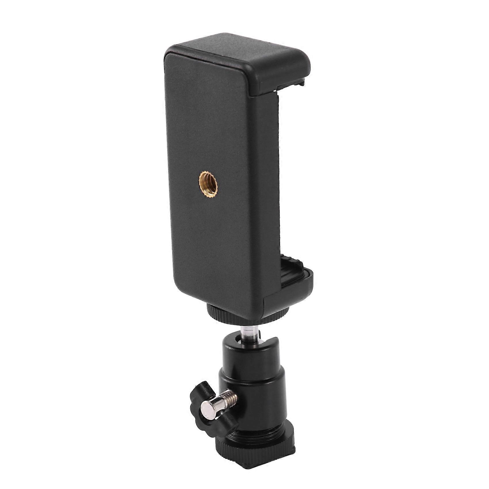 2 In 1 Mobile Phone Clip Holder 360 Ball Head Hot Shoe Adapter Mount