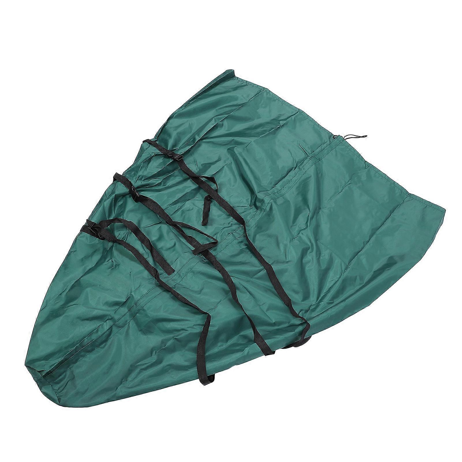 Xmas Tree Storage Bag Multi Function Windproof Rainproof Sunscreen 420D Cloth Outdoor Upright Artificial Tree Dust Cover Dark Green 30x58inches 