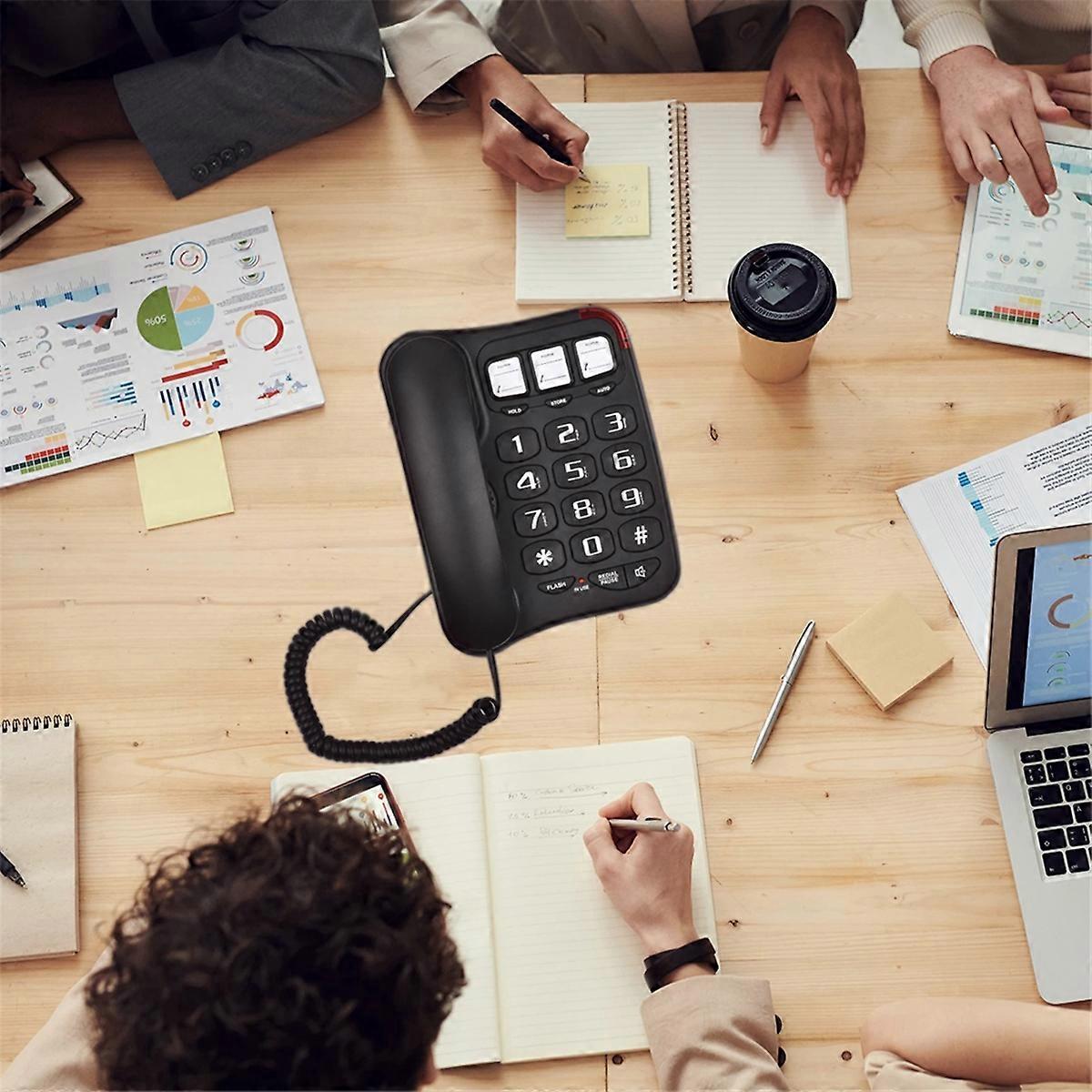 Large Button Wired Phone Desktop Fixed Phone Wall-Mounted Phone