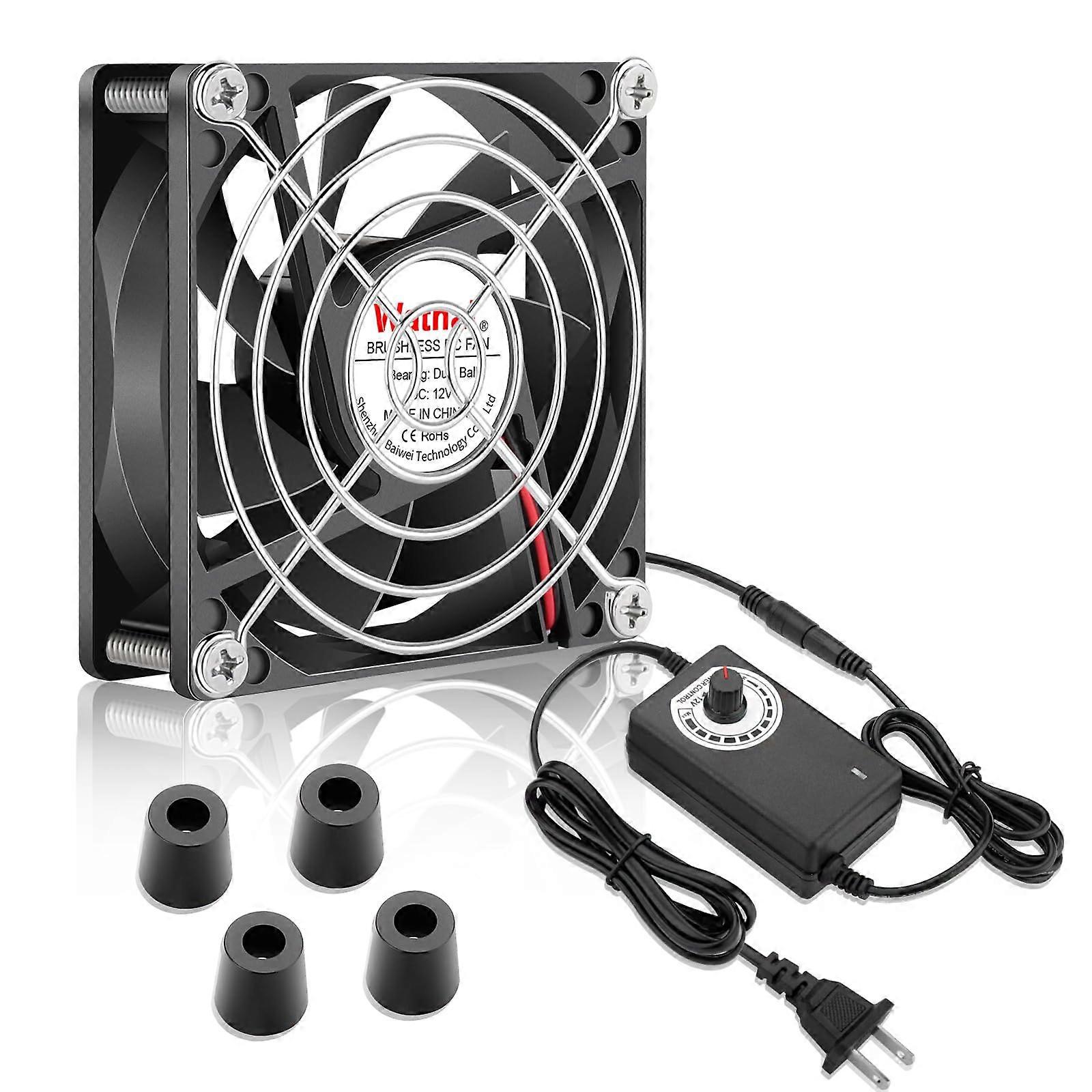 80mm Small Computer Cooling Fan with AC Plug, 110V 120V 220V 240V Fan Enhanced Cooling Solution for Electronic Components, PC Cases
