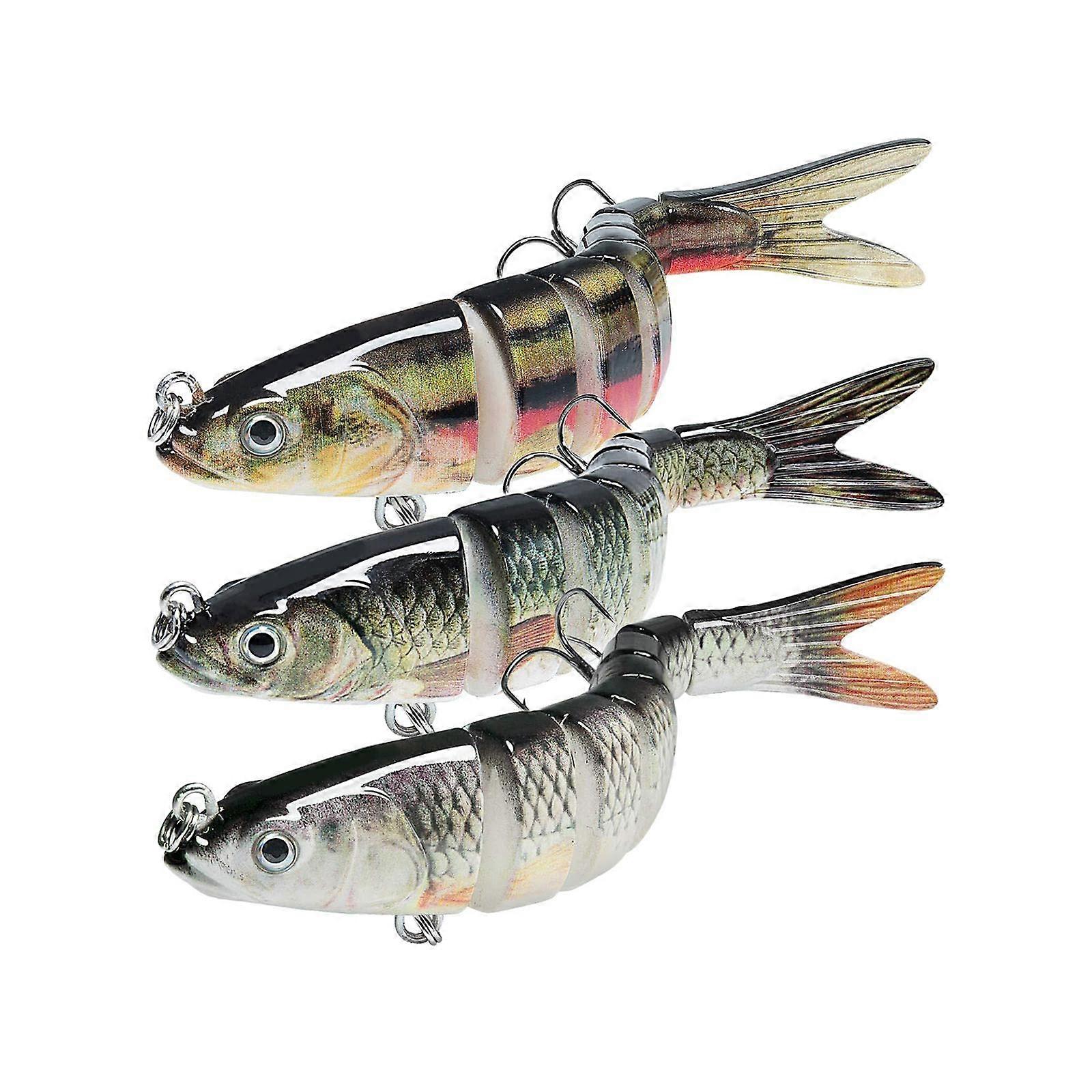 3Pcs Fishing Lures Bait Multi Jointed Submerged Swimbait Trolling Bait 10cm/13.7cm Baits Lures Tackle Set for Ocean Streams Shallows