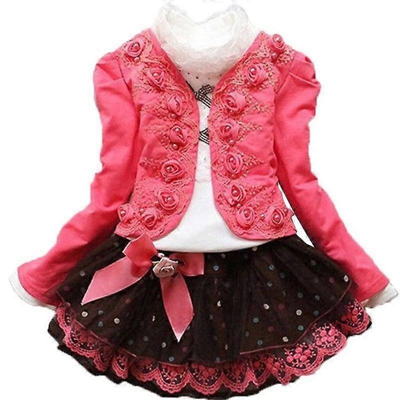 Rose Mädchen Langarm Bluse Kleid Kleidung