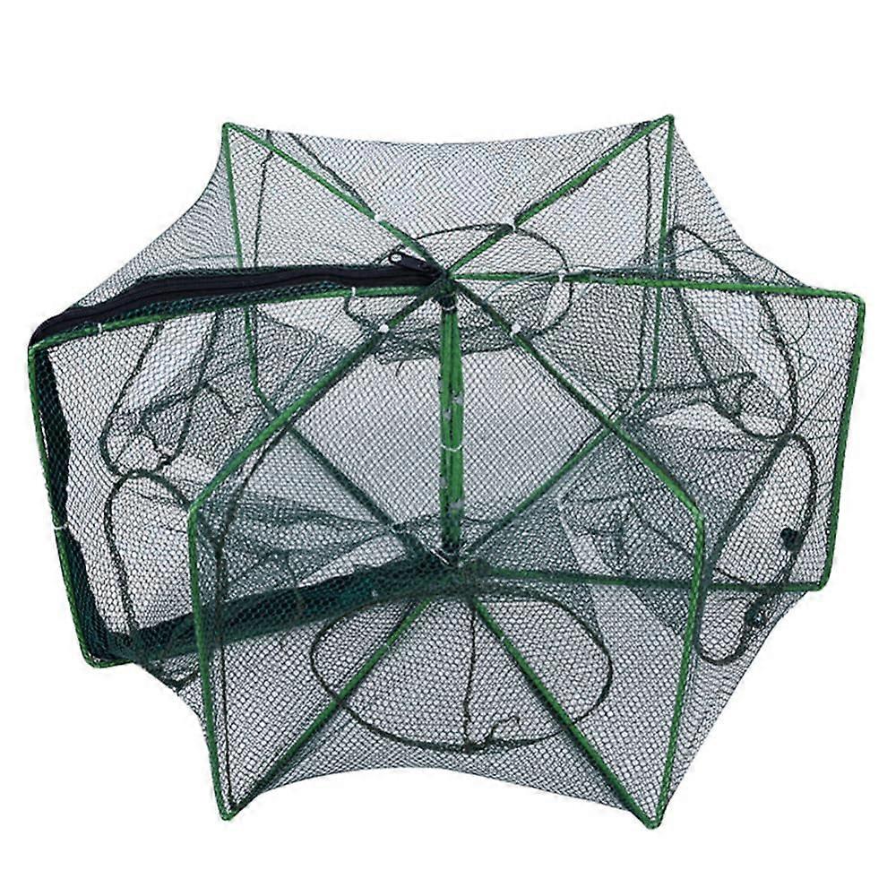 Polygonal Minnow Trap, Fishing Bait Trap, Foldable Fishing Trap, 6 Hole