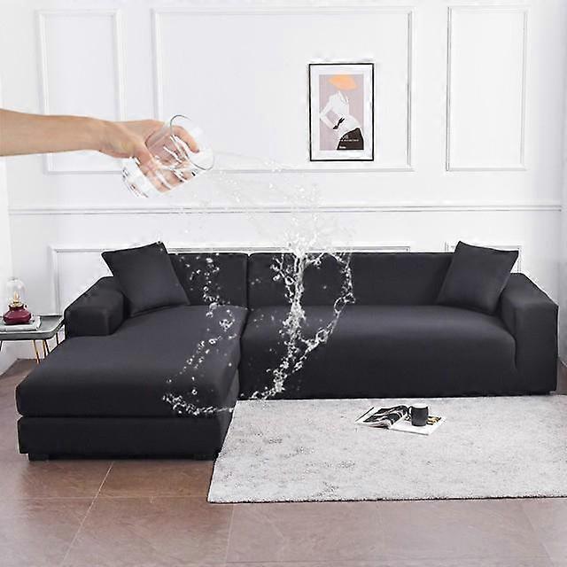 Waterproof Soild Color Sofa Covers Elastic Dustproof For Pets Kids Corner Couch Slipcovers For Dining Room Kitchen Hotel Banquet