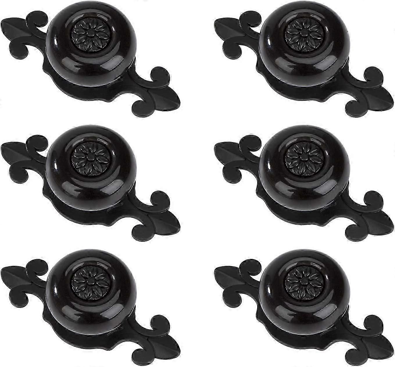 Round Door Knobs Vintage Drawer Knobs Drawer Pulls  Furniture 6 Pieces Black