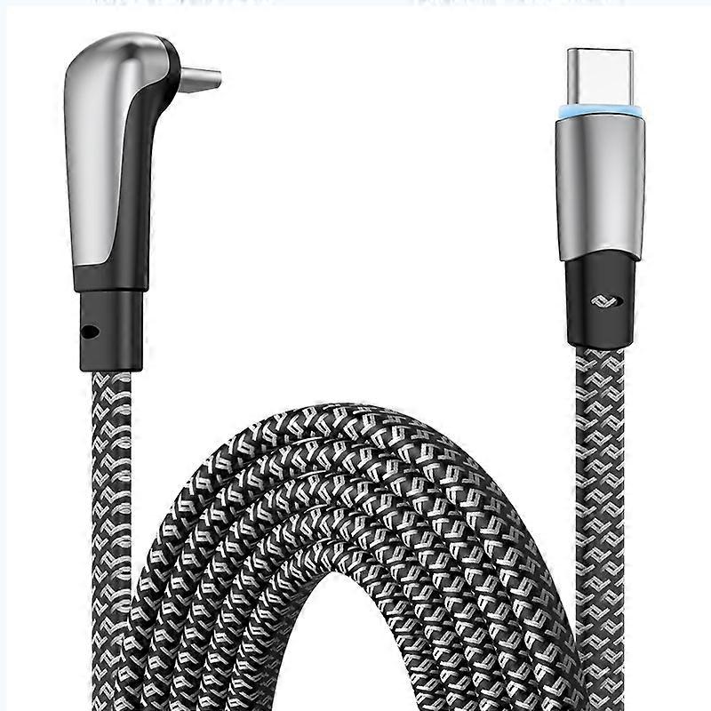 ENKAY PD65W Elbow Type-C to Type-C Fast Charging Data Braid Cable with Indicator Light
